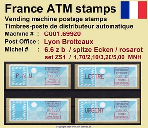 France ATM stamps Michel 6.6 zb / C001.69920 series ZS1 MNH / LSA machine - Picture 1 of 2