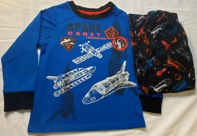 ESPACIO EXTERIOR/COHETE NAVES TALLA 4/5 INTERNT'L ÍNTIMAS 2 PIEZAS PJ SET-CINTURA ELÁSTICA Foto 1 de 4