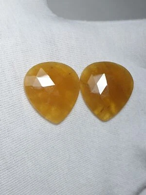 Натуральный желтый берилл в форме сердца драгоценный камень ломтик огранка соответствующий набор пара 2 шт. - Изображение 1 из 4