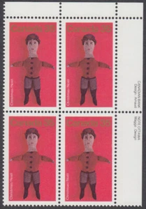 Canada- #841 Christmas - Knotted Doll Plate Block - MNH - Picture 1 of 1