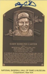 Gary Carter Signed Autographed Hall of Fame Plaque Postcard Montreal Expos - Picture 1 of 1