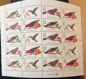 Siehe Fotos. VÖGEL UND BLUMEN 32 ¢ US-BRIEFMARKEN 1997 BLATT 20 - Bild 1 von 4