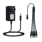 12V 2A AC Adapter Charger + 4 Splitter Power Cord for ZMODO PS-115 SWANN Q-SEE