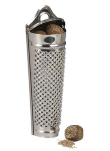 Stainless Steel Nutmeg Grater with Container Spice Lemon Orange Cheese Cocktail - Picture 1 of 6