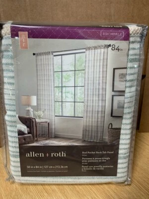 Panel de cortina individual lengüeta trasera filtrado de luz de aloe allen + roth 84 pulgadas Foto 1 de 4