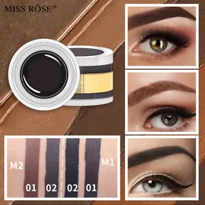 2 IN 1 Waterproof Long-Lasting Natural Eyebrow Balm Black Kajal Gel Eye Liner - Picture 1 of 12