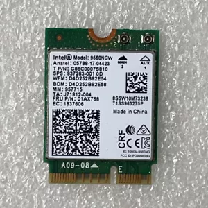 Wireless AC 9560 Intel 9560NGW 802.11ac NGFF 2.4G/5G WiFi Bluetooth FRU 01AX768 - Picture 1 of 2
