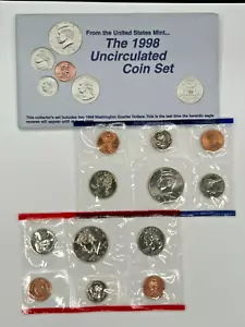 1998 Uncirculated Coin Set U.S Mint Original Government Packaging-Free Shipping! - Picture 1 of 6