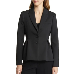 NWT TED BAKER LONDON Philiya Two-Button Peplum Blazer, Black, Ted 6 (US 14) - Picture 1 of 15