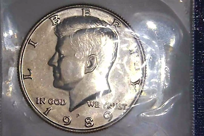 1989-P 50C Kennedy Half Dollar BU Clad M/S 24aa0320-1 - Image 1 of 4