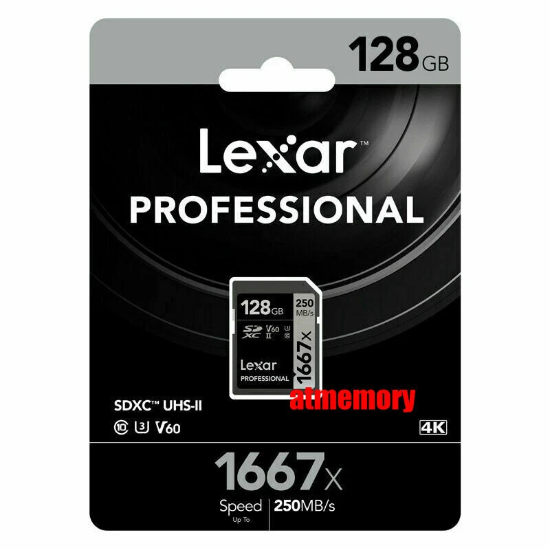 Lexar Professional 128GB SDXC SD 1667x Memory Card UHS-II 250MB/s 4K V60 US - Image 1 of 1