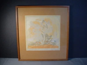 Evelyn S. Hutchinson Impressionist Woodblock or Woodcut "Juniper" Arts & Crafts - Picture 1 of 9