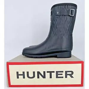 Stivali donna Hunter raffinati corti verticali trapuntati neri taglia 8 WFS2238RMA3/99EW - Foto 1 di 14