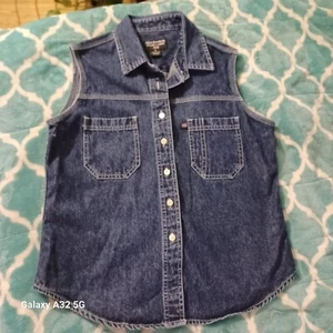 Polo Jeans Co. Ralph Lauren Denim Chaleco Mujer M Azul Algodón Sin Mangas - Imagen 1 de 6