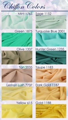 12 Colors Hi Multi Chiffon Fabric - 60" Wide  Sheer Fabric Soft Green-Yellow - Image 1 of 4