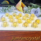 5pcs Hand Carving Natural Yellow Fluorite Quartz Crystal Mini Bees Skull Healing