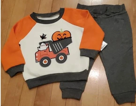 Calça masculina Baby Essentials 2 peças Halloween caminhão basculante tamanho 12 18 meses nova com etiquetas - Imagem 1 de 1