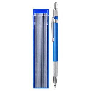 Silver Streak Welders Pencil With 12 Pcs Round Silver Refills Metal Marker Blue - Picture 1 of 12