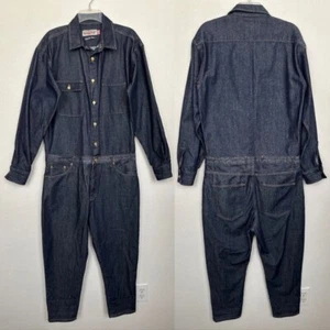 Zara Denim Coveralls Loose Fit Vilano Full Length Indigo Blue Cotton Men's Large - Picture 1 of 12