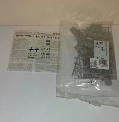 MESSERSCHMITT BF 110 G4/R3 NACHTJAGER  1/72 ITALERI 039+ALTRE DECAL VEDI NOTE - Immagine 1 di 2