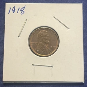 1918 Lincoln Wheat Cent RB AU - Bisecting Rim to Rim Die Crack - Make Offer - Picture 1 of 3