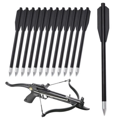 Miniature Crossbow Bolts Plastic Body with Sharp Metal Point Tip Black 12X - Image 1 of 4