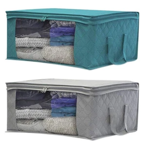 1/3Pcs Clothes Storage Bags Zipped Organizer Underbed Wardrobe Cube Closet Box - Picture 1 of 18