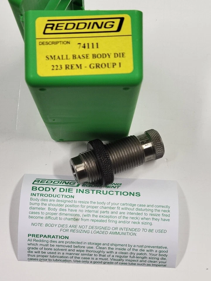 74111 REDDING SMALL BASE BODY SIZING DIE - 223 REMINGTON - 5.56 x 45 - BRAND NEW - Image 1 of 1