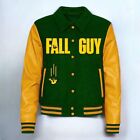 GENUINE INDIAN MOTORCYCLE BRAND VARSITY GREEN WOOL AND YELLOW LEATHER SLEEVES