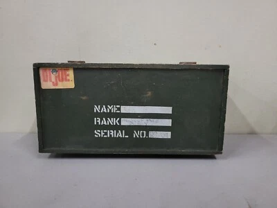 Caja de almacenamiento de madera GI Joe años 60 verde militar Foto 1 de 4