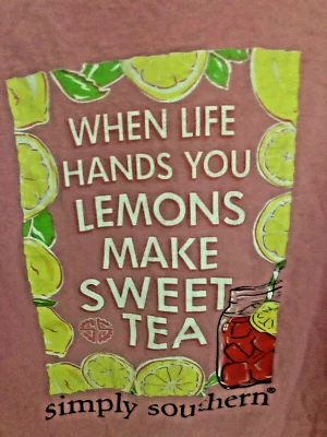 Camiseta Simply Southern "Lemons And Iced Tea" Estampado Gráfico Mujer Niñas M Foto 1 de 4