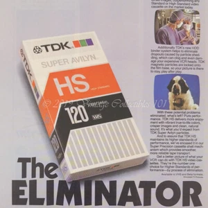 1985 TDK VHS Video Tapes Saint Bernard Dog photo art decor vintage print ad - Picture 1 of 12