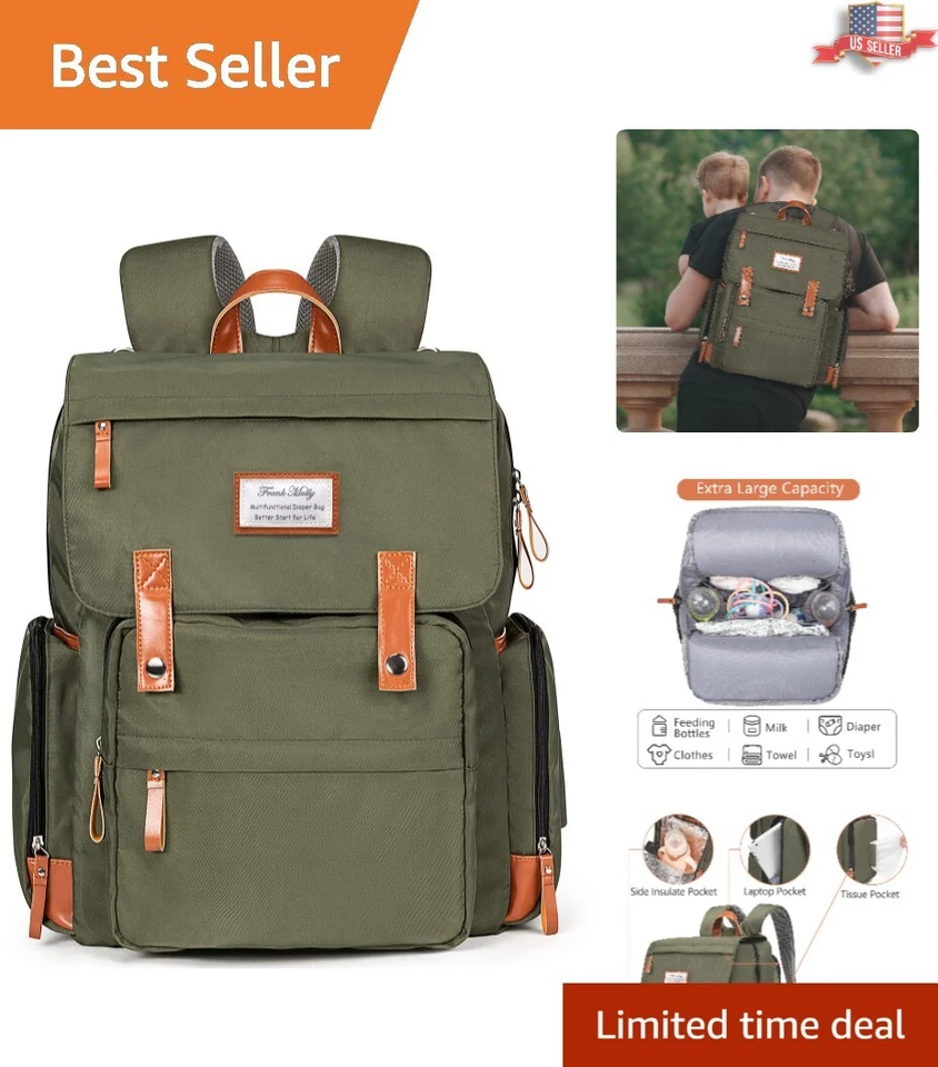 Mochila Bolsa Pañales - Compartimento para Tabletas, Impermeable, Portabotellas - 2 Unidades Foto 1 de 4