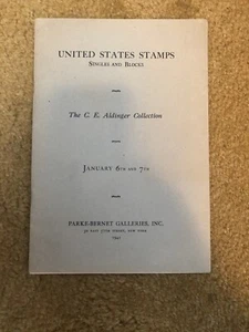 C.E. Aldinger Stamp Collection Auction Catalog January 1941 Parke-Bernet Gallery - Picture 1 of 12