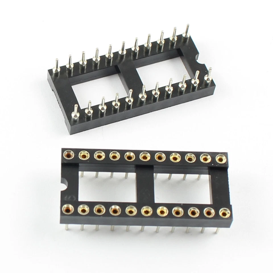 5Pcs 2.54mm Pitch 22 Pin DIP Round Pin Solder Type IC Socket Adaptor Narrow - Imagem 1 de 4