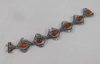 *RAR* Großes massives Armband mit Bernstein in 925er Sterlingsilber T. Klotz - Bild 1 von 4