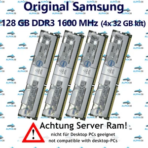 128 GB (4x 32 GB) LRDIMM ECC DDR3-1600 Supermicro X9DRFF-7 X9DRFF-7G+ RAM - Foto 1 di 1