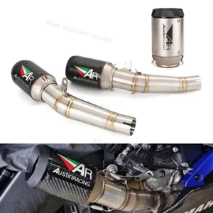 Silenciador de carbono tubo medio puntas de escape deslizables 60,5 mm para Yamaha YZF R6 2006-2024 - Imagen 1 de 14