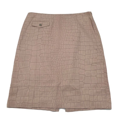 Falda lápiz Worth New York para mujer 10 cuero rosa estampado de reptiles Foto 1 de 4