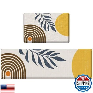 Nesphy Anti-Fatigue Boho Kitchen Rug Set of 2 Cushioned Bohemian Rug Mat for - Picture 1 of 5