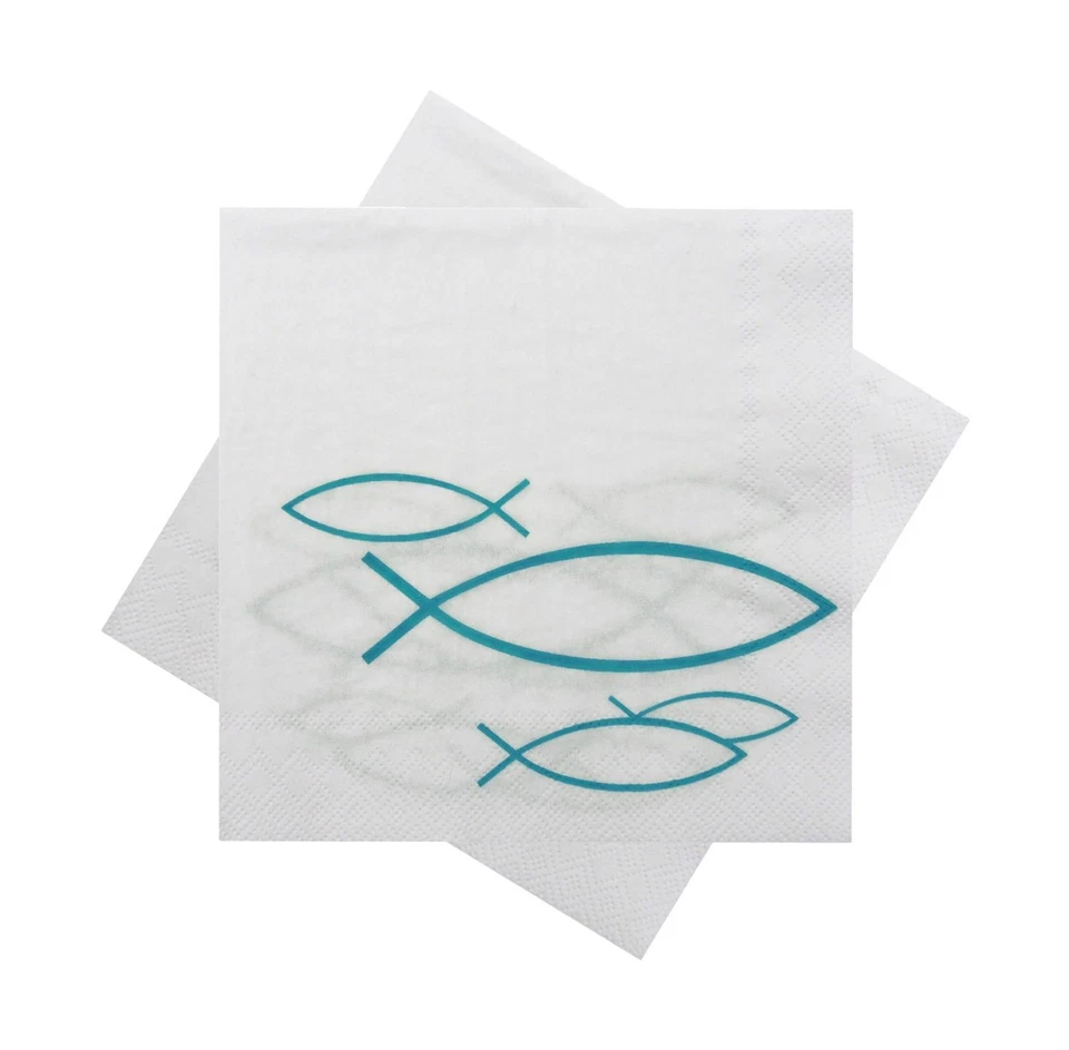 Servietten Fisch Türkis Petrol Blau Kaffeeserviette Tischdeko 20 Stück - Bild 1 von 1