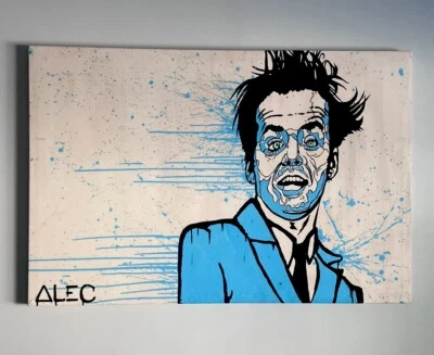 "Alec Monopoly Jack Nicholson 2011 azul obra de arte original pintada a mano 54x36""" Foto 1 de 4