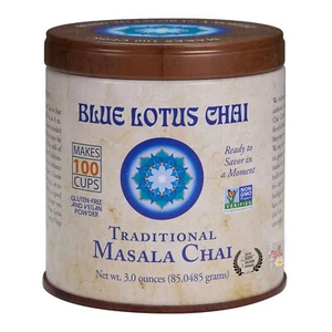Blue Lotus Chai - Traditional Masala Chai - Makes 100 Cups - 3 Ounce - Picture 1 of 9