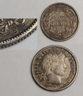 US 1892S S/S Repunched Mintmark Dime Error 1892 S tr/min 10 cents (Invt90)
