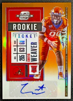 CURTIS WEAVER 2020 Panini Contenders Optic Rookie Ticket Autograph Orange 15/50 - Image 1 of 2