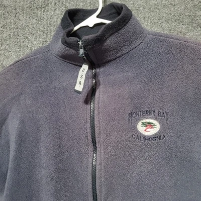 Vintage Monterey Bay Zip Up Jacket Mens Medium Blue 90s California Marina Ocean - Image 1 of 4