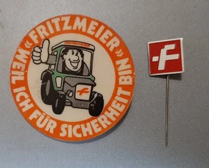 alt Anstecknadel + Button Fritzmeier Traktor Landmaschinen Landtechnik kein Pin - Bild 1 von 2