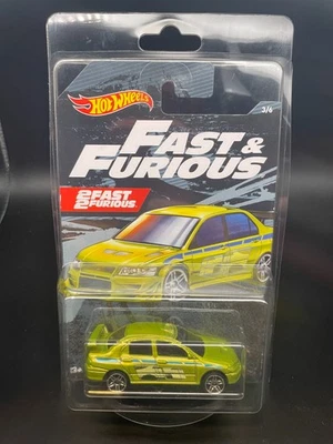 HOT WHEELS MITSUBISHI LANCER EVO FAST & FURIOUS 2FAST 2FURUOUS 3/6 W/CARD ISSUES - Image 1 of 4