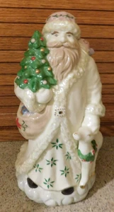 25-1110 9.5" Porcelain Ceramic Glass Wind Up Santa Claus is Coming to Town Santa - Picture 1 of 9