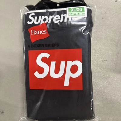 Calzoncillos boxer Supreme/Hanes (paquete de 4)-negro-talla XLarge nuevos sellados Supreme Foto 1 de 4